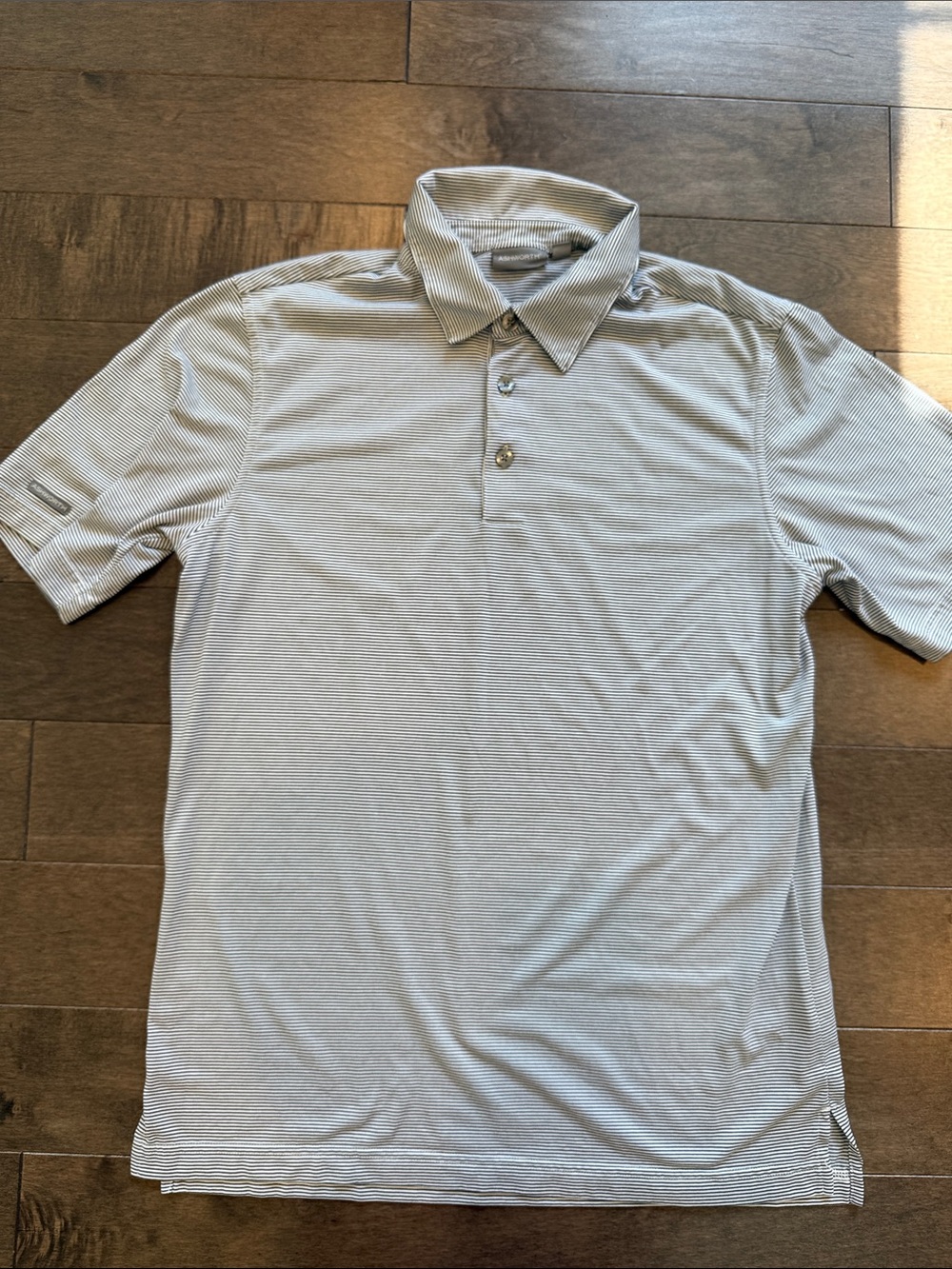 Ashworth Light Gray Micro-Stripe Polo